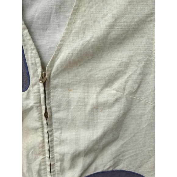 Vintage 1960s Straight Mate White Cotton Suede Hunting Shooting Vest Canada S - Picture 8 of 12